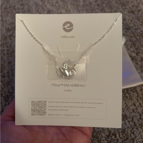 ETTIKA DRIPPING IN CRYSTALS DROP SILVER PLATED NECKLACE - Picture 3 of 6